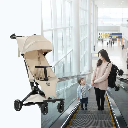 NUVY Traveler M 누비 트래블러M 기내반입 트라이크 유모차 추천, 3.9kg 초경량 유모차 거부기 세컨 T자 가드