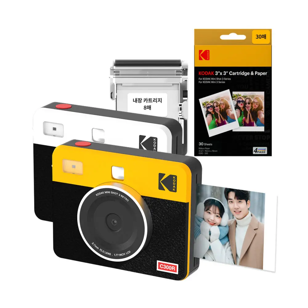 KODAK Mini Shot 3 Retro C300R 코닥 미니샷3 레트로 카메라 내장 포토프린터 추천, 1000만 화소 LCD 골라 인화