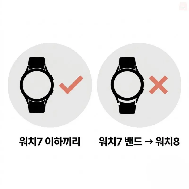 갤럭시워치 스트랩 호환 워치7 밴드 워치8 비호환 체결 방식