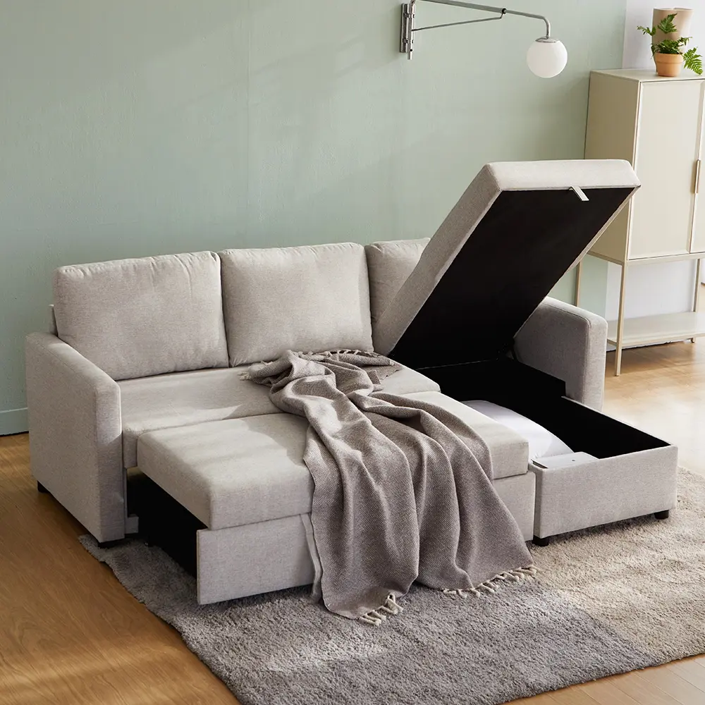 BESTLIVING Kona Storage Sofa Bed 베스트리빙 코나 소파베드 소파베드 추천, 가로 203cm 4인 카우치·카우치 하부에 침구 수납