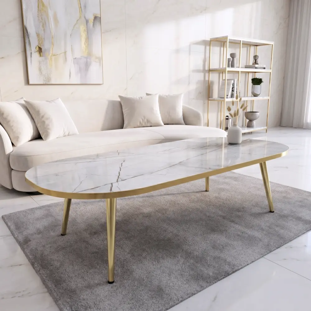 Marigold Living Oval Table 1200 메리골드리빙 타원형 좌식 티테이블 1200 쇼파 테이블 추천, 가로 120 × 폭 60cm 타원·둘이 마주 앉아도 넉넉한 폭